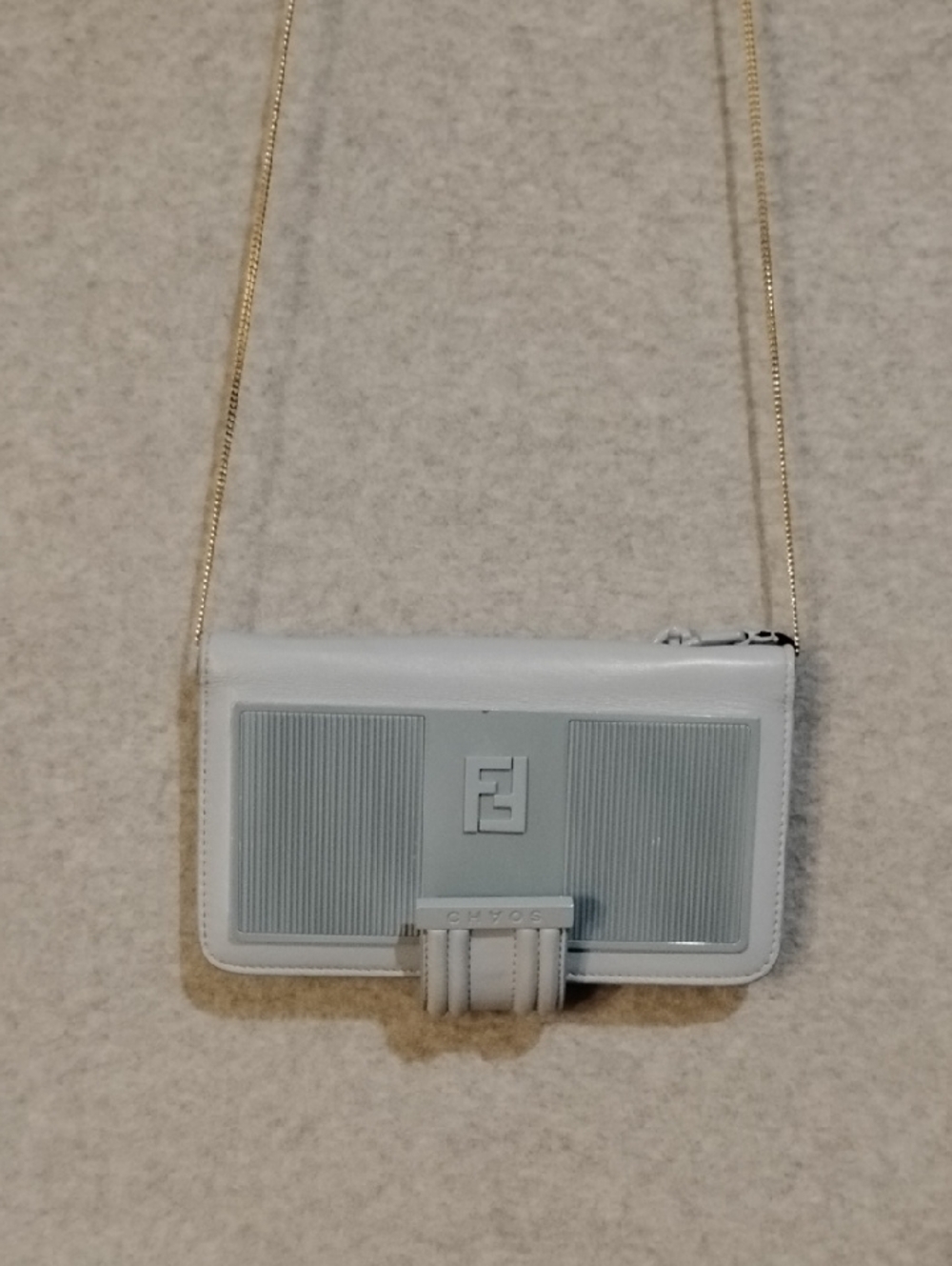 Fendi X Chavos Stain Metal iPhone Case Powder Blue.